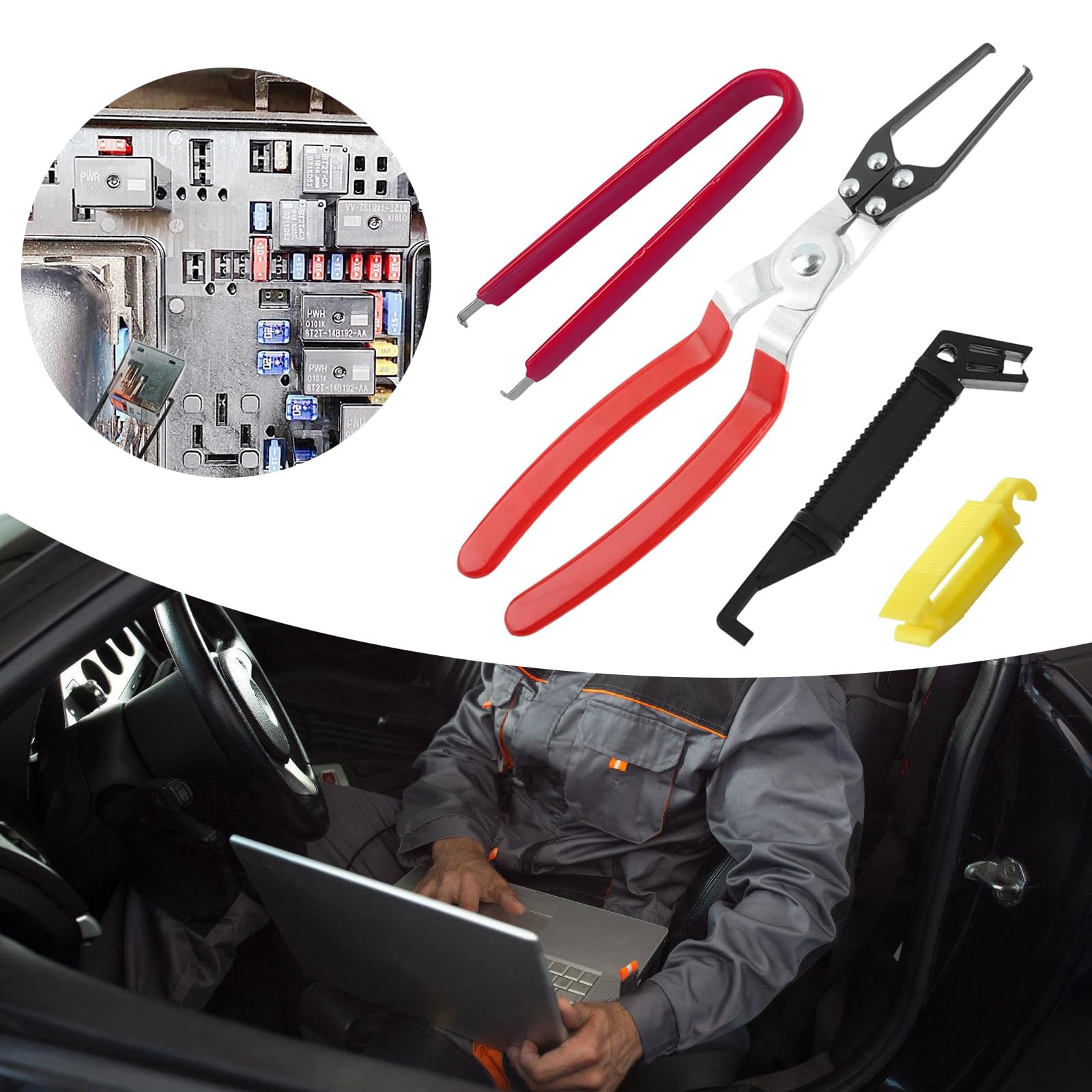 RSHuiOUXX Automotive Relays Puller Pliers & Fuses Puller Tool Automotive Hand Tool Easy to Use for Vehicle Battery Terminals Remov