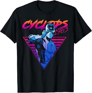 Marvel X-Men Cyclops Retro Neon Triangle Graphic T-Shirt T-Shirt