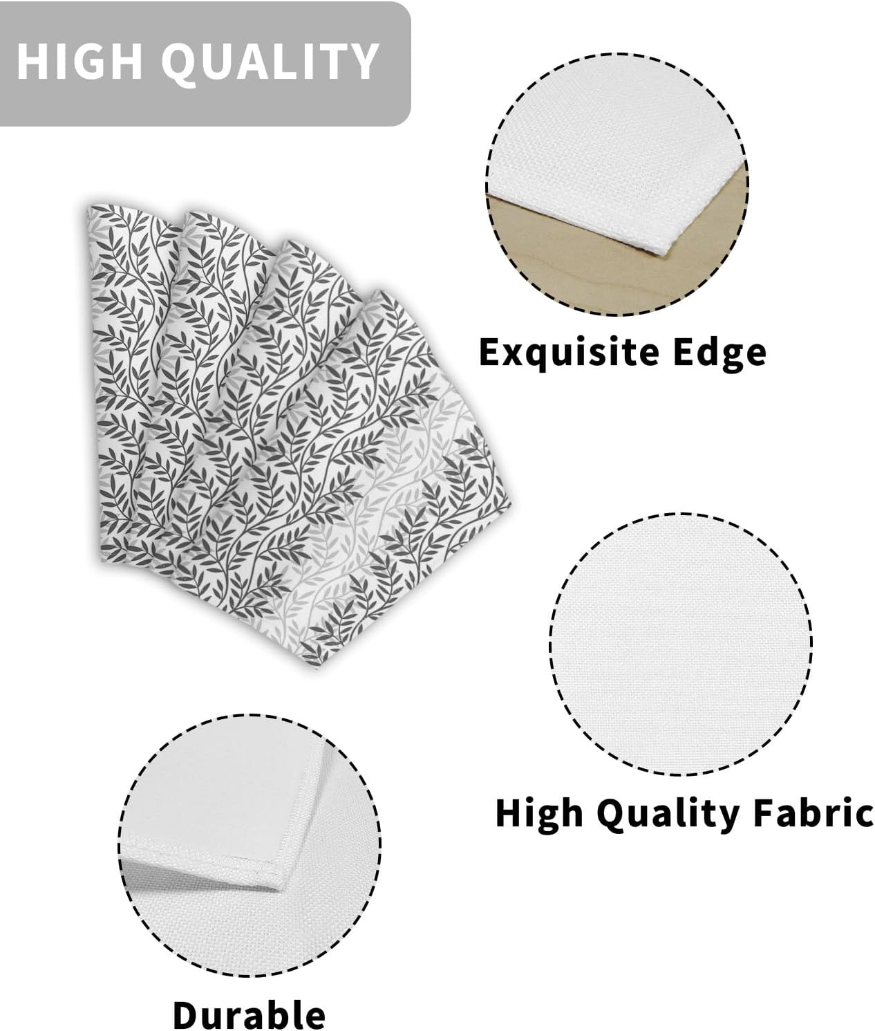 Round Table Placemats Set of 6 Modern Dlack and White Printing Art Design Wedge Shaped Placemats Non-Slip Heat Insulation Table Mats Durable Wipeable Placemats for Round Tables Party Decor