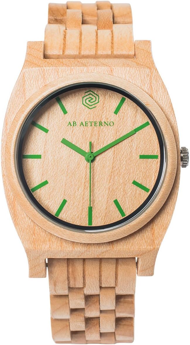 AB Aeterno Horizon Route Maple Wood 38mm Unisex Quartz Watch ROU_GRE