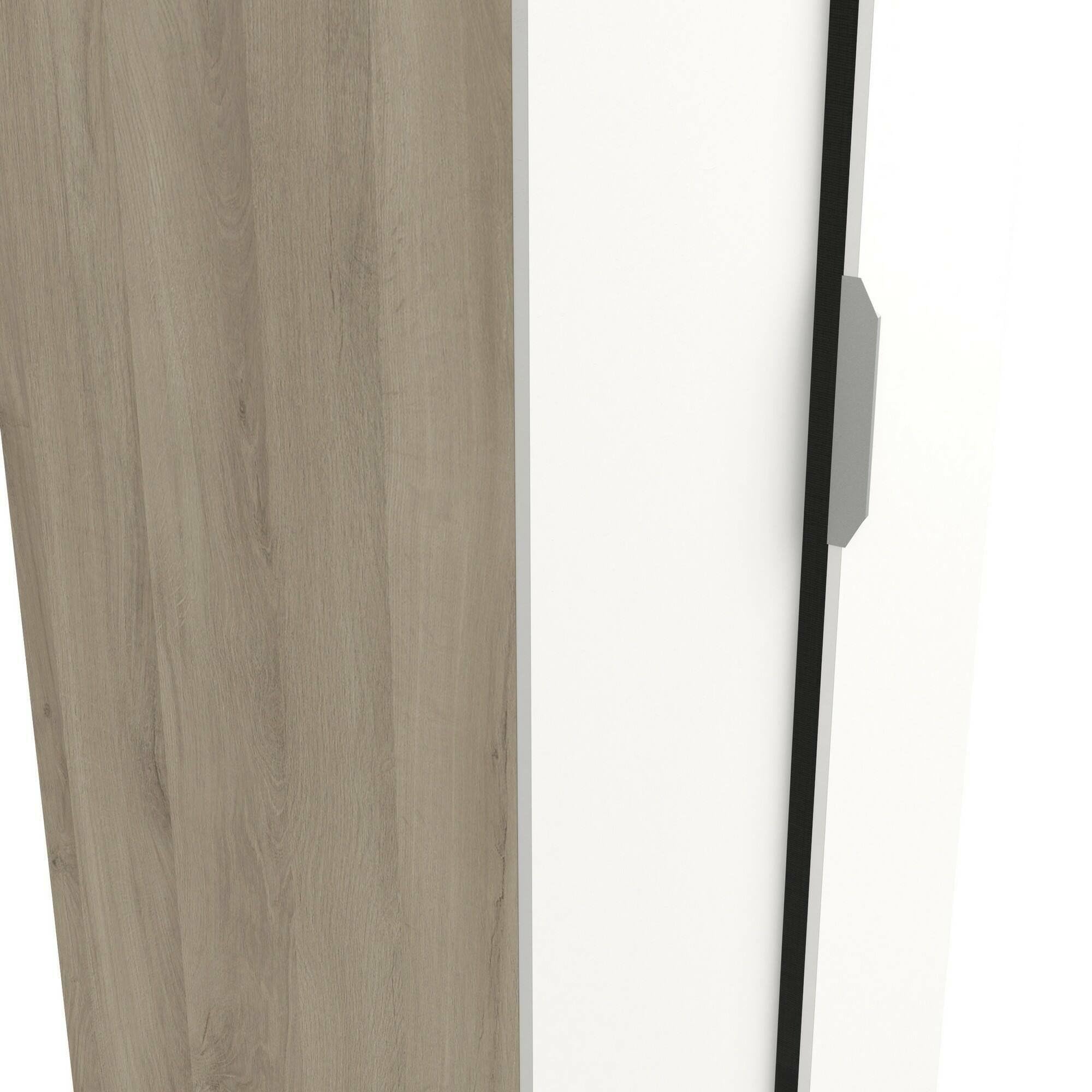 Dmora - Guardaroba 2 Ante Isere, Mobile Camera da Letto, Cabina Armadio portabiti, Armadio Appendiabiti, 79x51 h203 cm, Rovere e Bianco Opaco