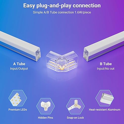 Miniatura 6 de Luces hexagonales RGB con control remoto, modo de sincronización de música y más de 358 colores, luces LED hexagonales para sala de juegos,