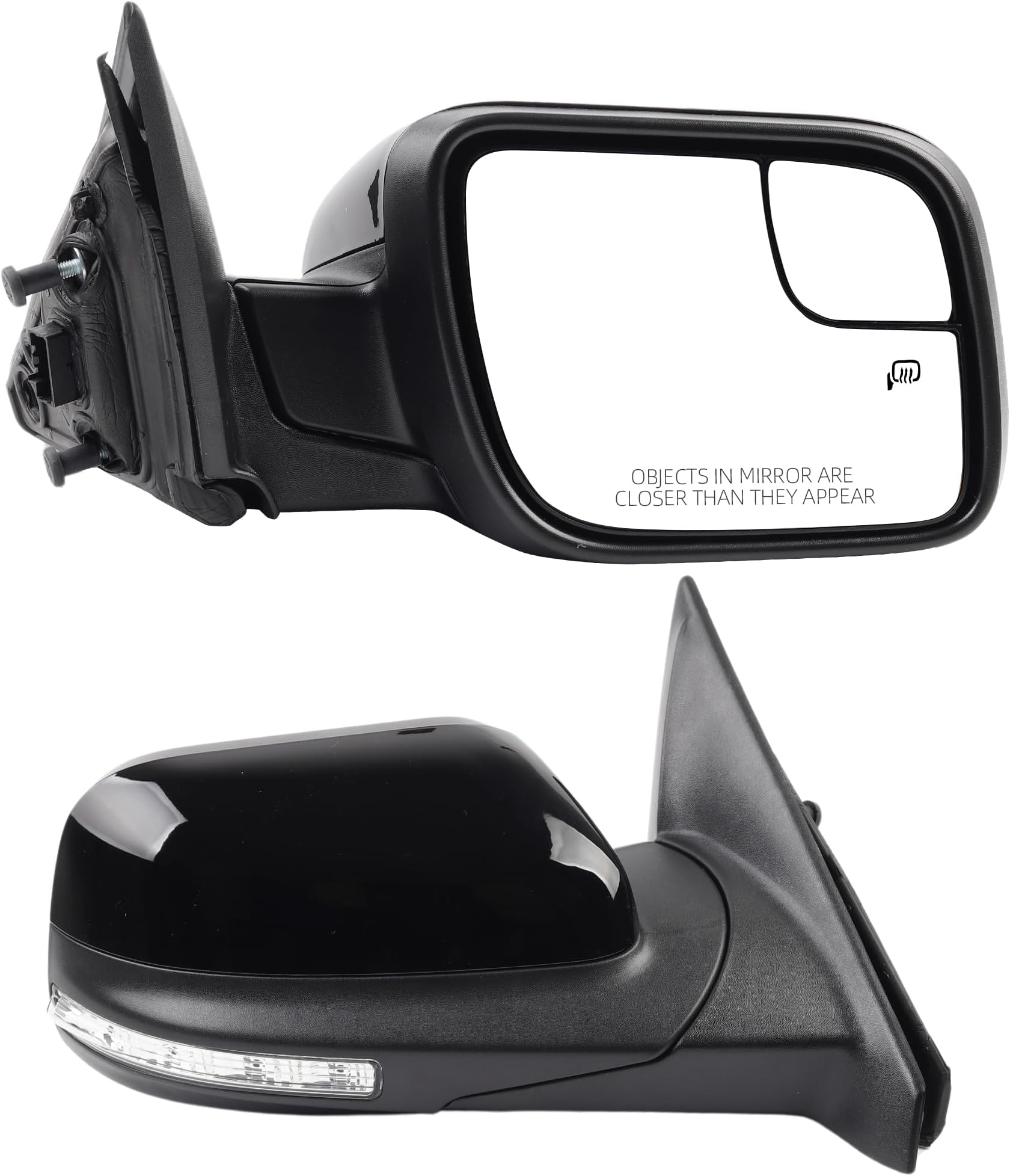Dasbecan Right Passenger Side Door Mirror Compatible with Ford Explorer 2011-2019 Power Adjusted Glass Heated with Turn Signal Light Puddle Lamp Blind Spot Glass Replaces FO1321554 Black 7Pins