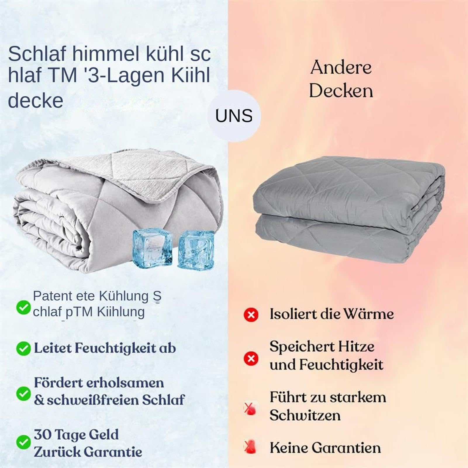 Generisch Coperta estiva rinfrescante, coperta estiva fresca, coperta estiva per dormire, fresca trapunta per un raffreddamento rapido, coperta estiva per dormienti caldi e sudorazioni notturne