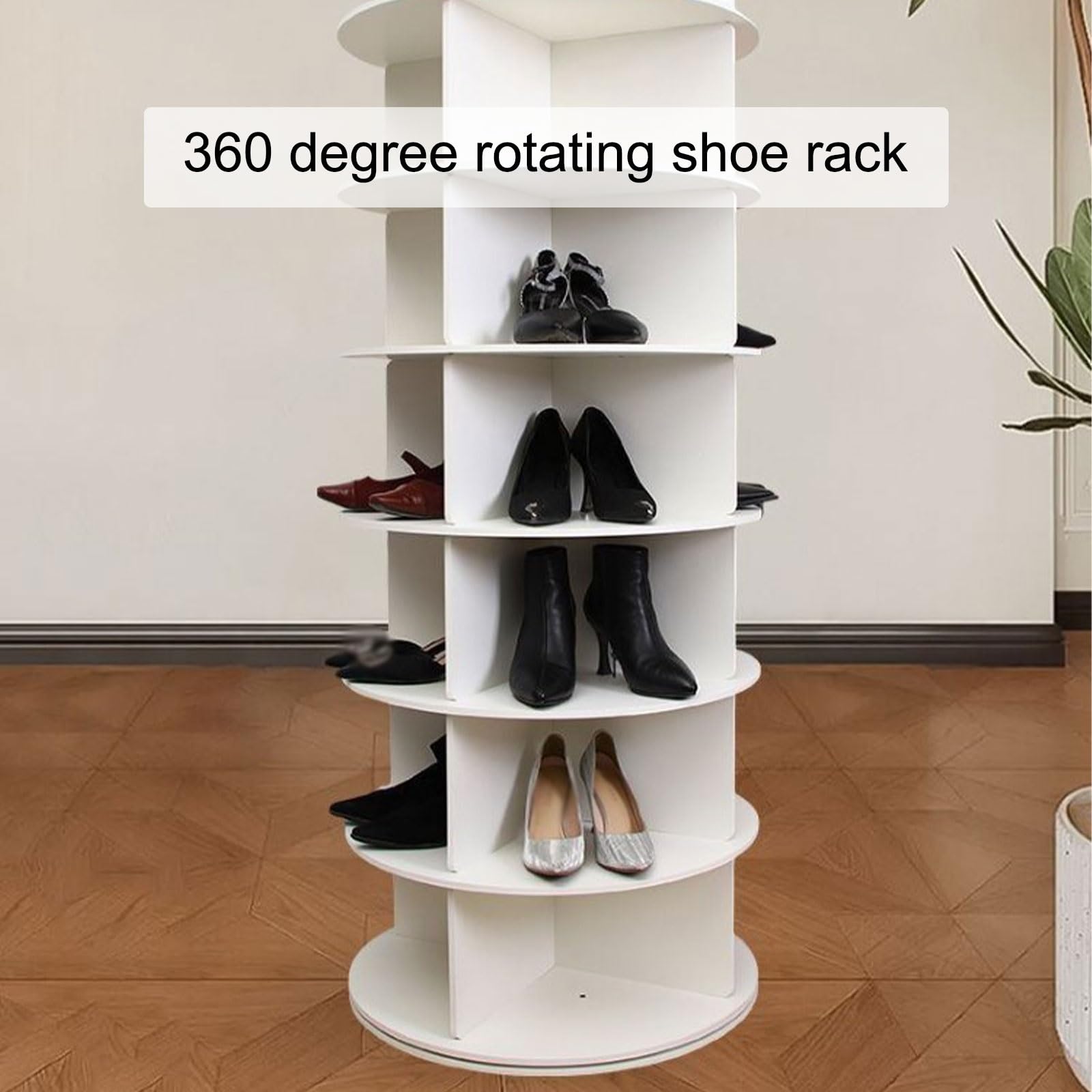 Zapatero giratorio – Organizador vertical de zapatos que ahorra espacio para entrada, dormitorio y sala de estar