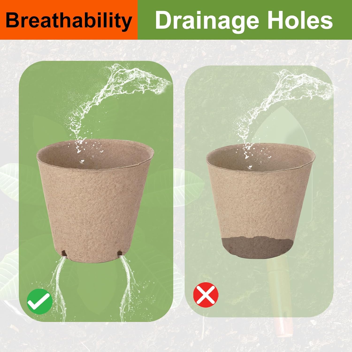 132 Pack Organic Peat Pots, 3.15 Inch Plant Starter Round Nursery Pot with Drainage Holes, Seedling Nursery Box, Seed Starting Tray, Bulk Garden Germination Paper Pulp Container with 132 Plant Labels