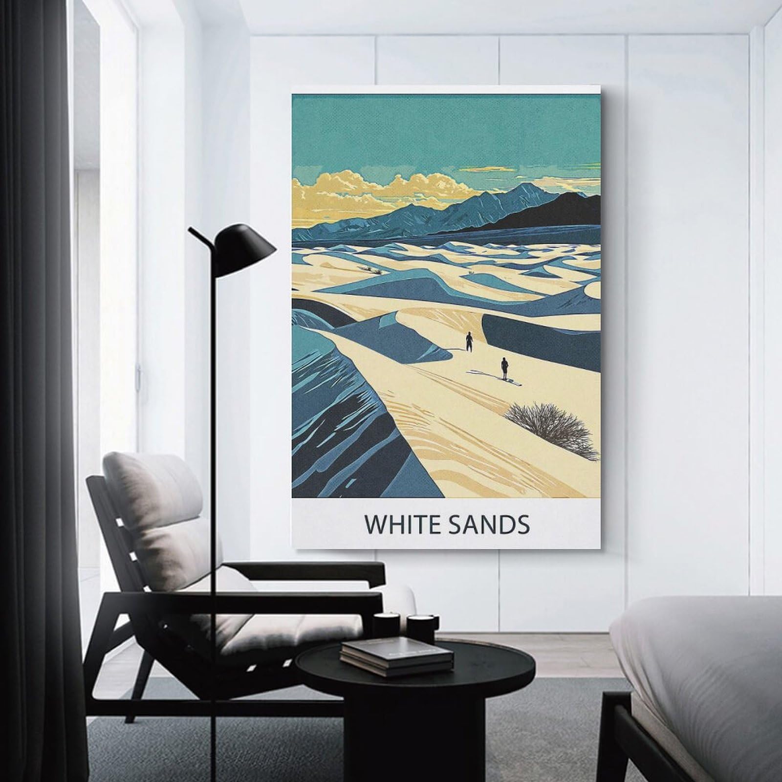 Junmoney Wall Art Print White Sands National Park(4), 24x36inch(60x90cm), for Hallway, Bedroom Or Modern Interiors, Thoughtful Wall Decor for Art Lovers