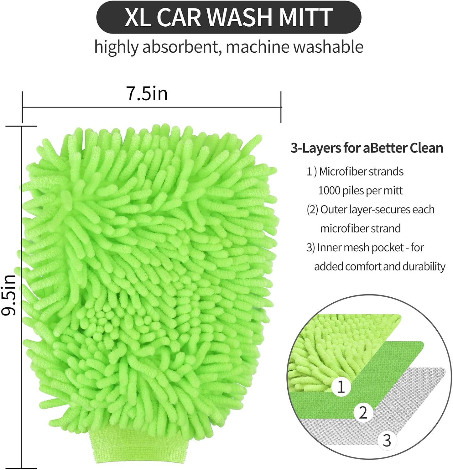 VIGRUE 12PCS Car Detailing Brush Set - Include Long Handle Wheel Rim Brush, Tire Brush, 5pcs Detailing Brush, Air Vent Brush, 3pcs Wire Brush and Wash Mitt for Auto Interior Exterior Cleaning