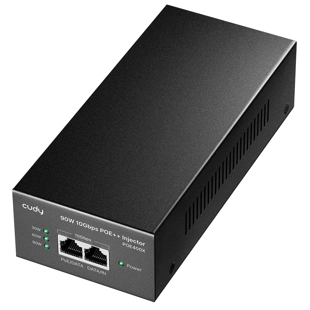 Cudy iniettore PoE++ 90W 10Gbps, 802.3bt/at/af 4-Pair, 1x10GbE In/Out, adattatore PoE Ethernet 90 m per AP WiFi 6/7, camera PTZ, controllo accessi, metallo muro, POE400X