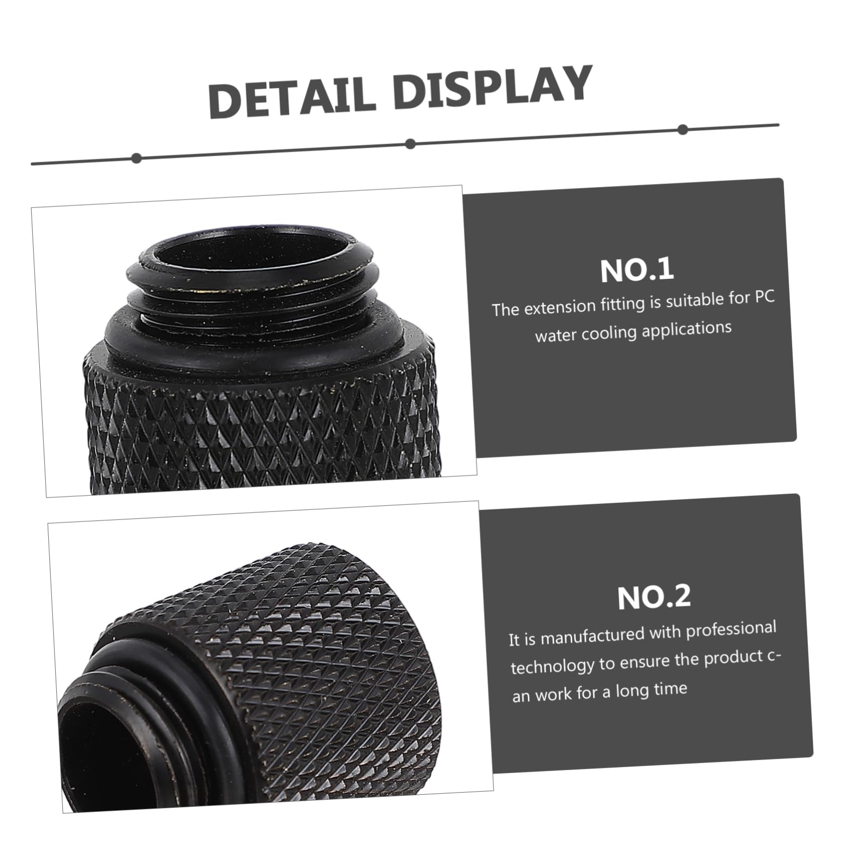 OSOLADY 3Pcs Water Cooling Extender Fitting Adapter for Computer Accessories Rotation Sealing Ring Reliable Easy Installation for Liquid Cooling