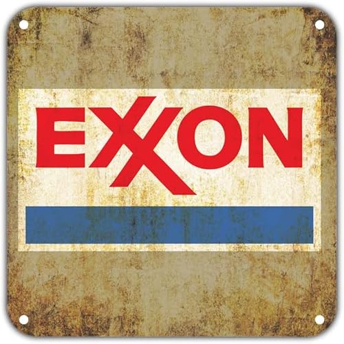 exxon Gas Station Aceite de petróleo Gasolina Retro Metal Wall Decor Art tienda bar aluminio 12"x12" Sign