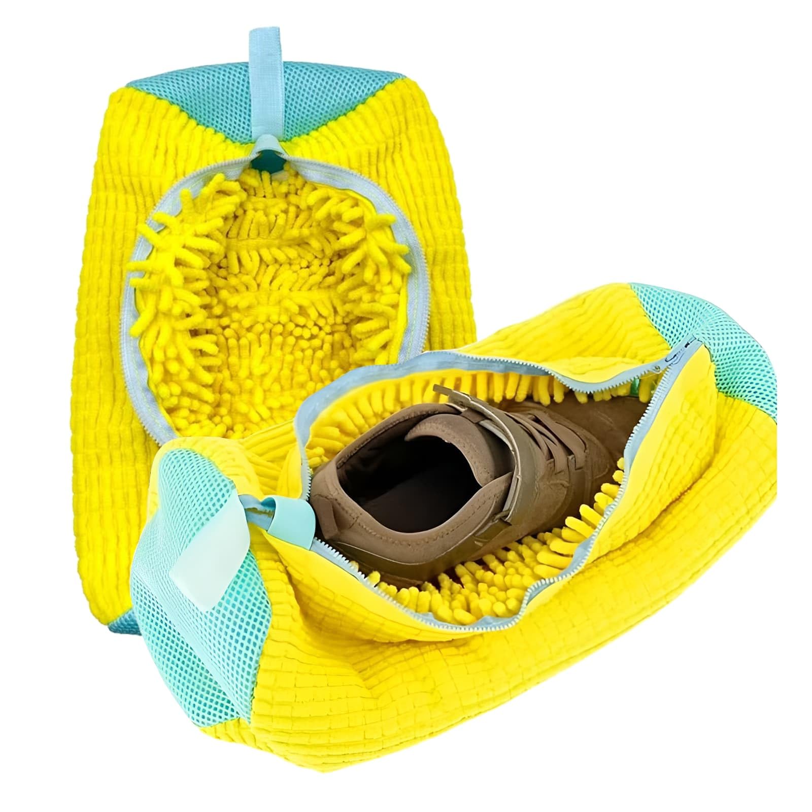 Shoe Washing Machine Bags 2pcs, Washing Machine Bags with Zipper Hook, Reusable Shoe Laundry Dryers Bags for Sports Football Canvas Running Shoes