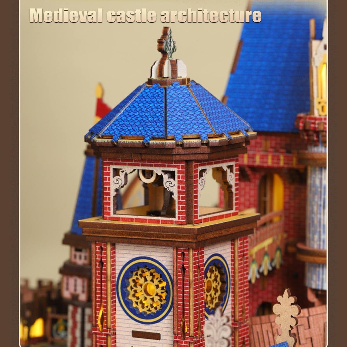 3D Wooden Architecture Model Kit for DIY Assembly and Display
