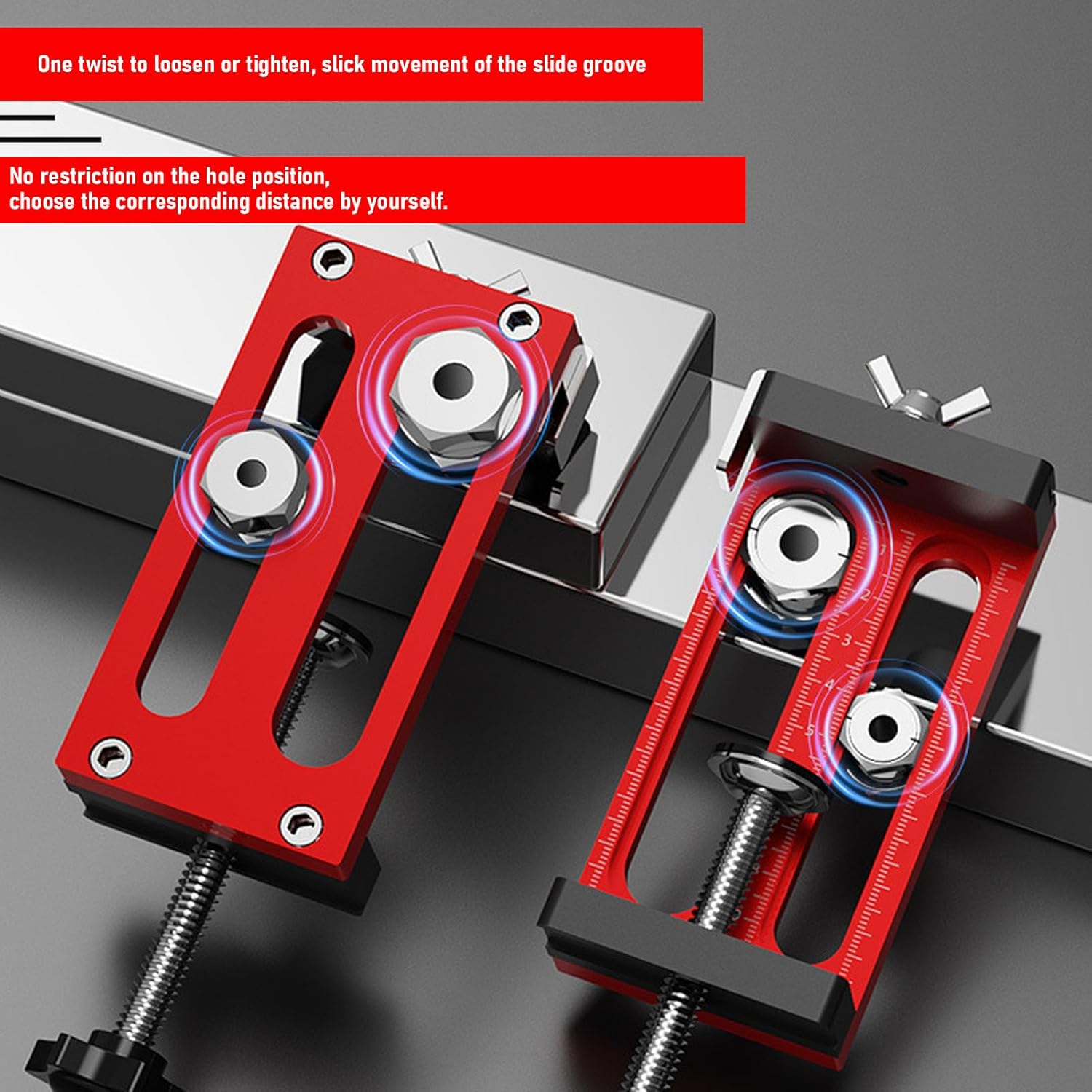 Fafeicy Cabinet Door Mounting Jig,Multiple Aperture Sizes Options Aluminium Alloy Cabinet Door Installation Positioner for Carpentry work