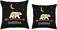 Vista 3 de Mama Bear Sabrina Name Gifts Sabrina - Almohada personalizada para decoración del hogar, 15.7 x 15.7 in, multicolor