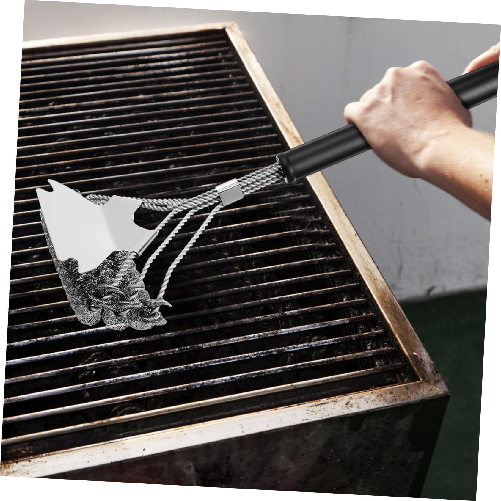 Spazzola per Barbecue 2 Pezzi, Pulizia Grill in Acciaio