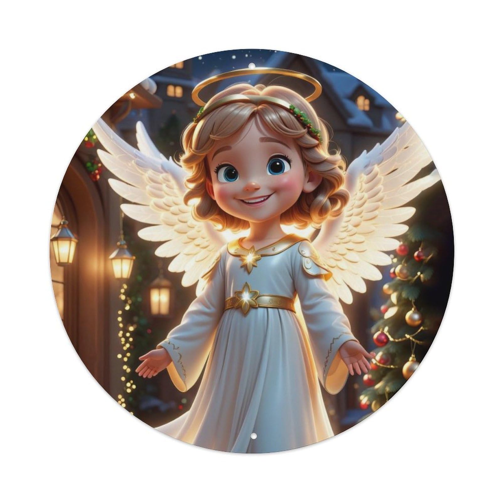 Vintage Guardian Angel Little Angels with Smiles on Their Faces Metal Tin Sign