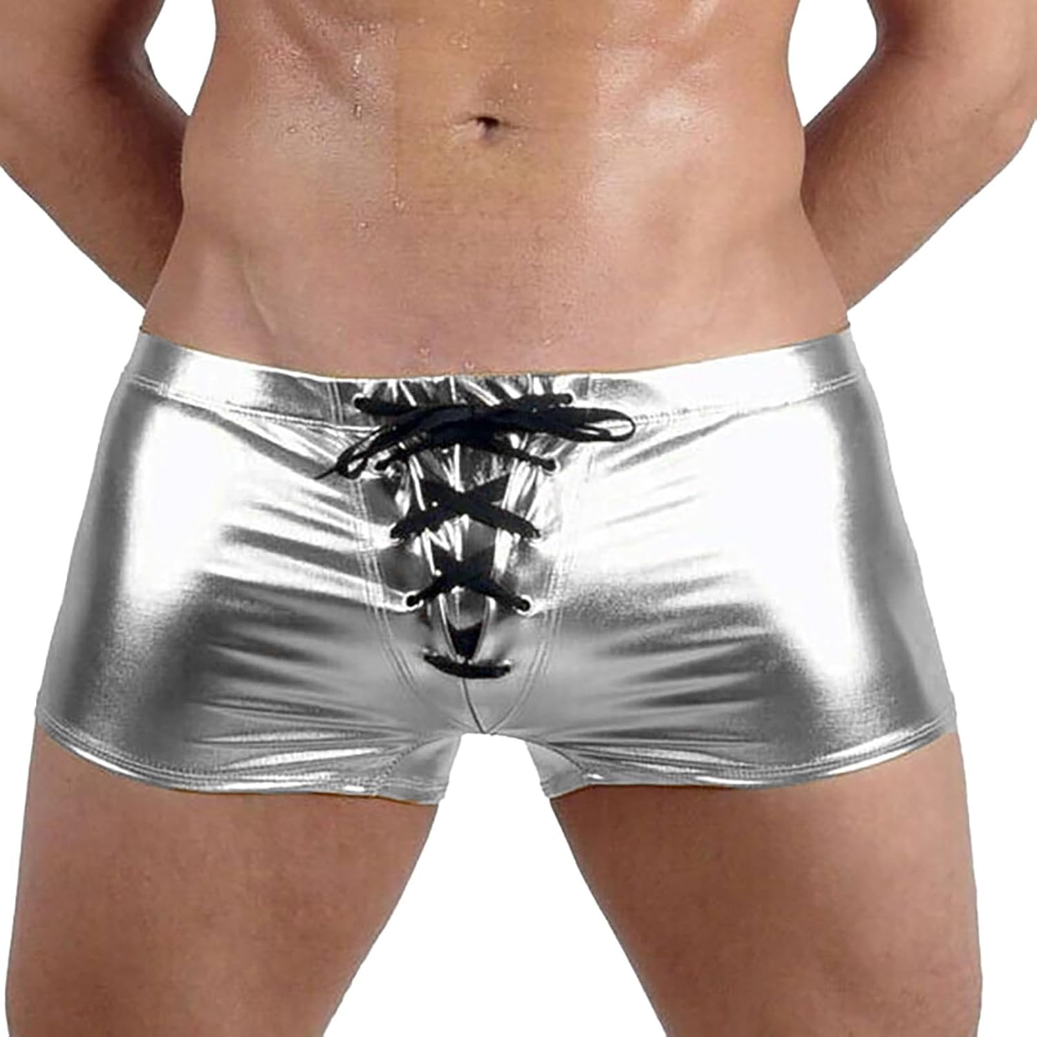 Mens Swim Briefs with Pouch Quick Dry Low-Waist Elastic Swim Shorts Men Regular Fit Solid Color Beach Lightweight Beachwear