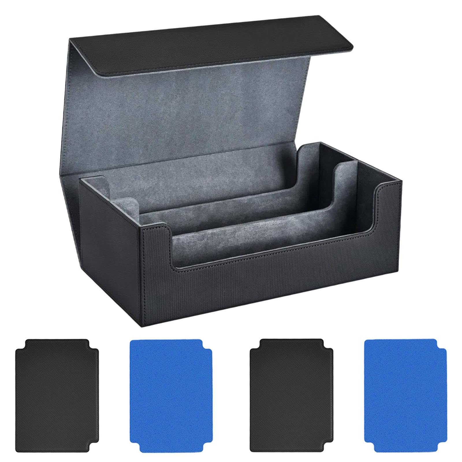 Kixzsaz Blue Divider Gray Card Deck Case Sports Cards Organizer Storage Suitable Placing Various Sport Game Cards Trading Card Deck Box Holds Up 1200 Gaming Kids Children, 16.5X29x10.4cm