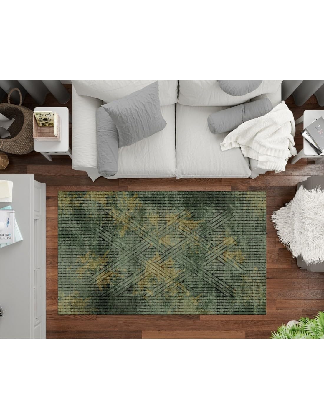 Mani Textile Tapis FISUN Vert 80x150cm