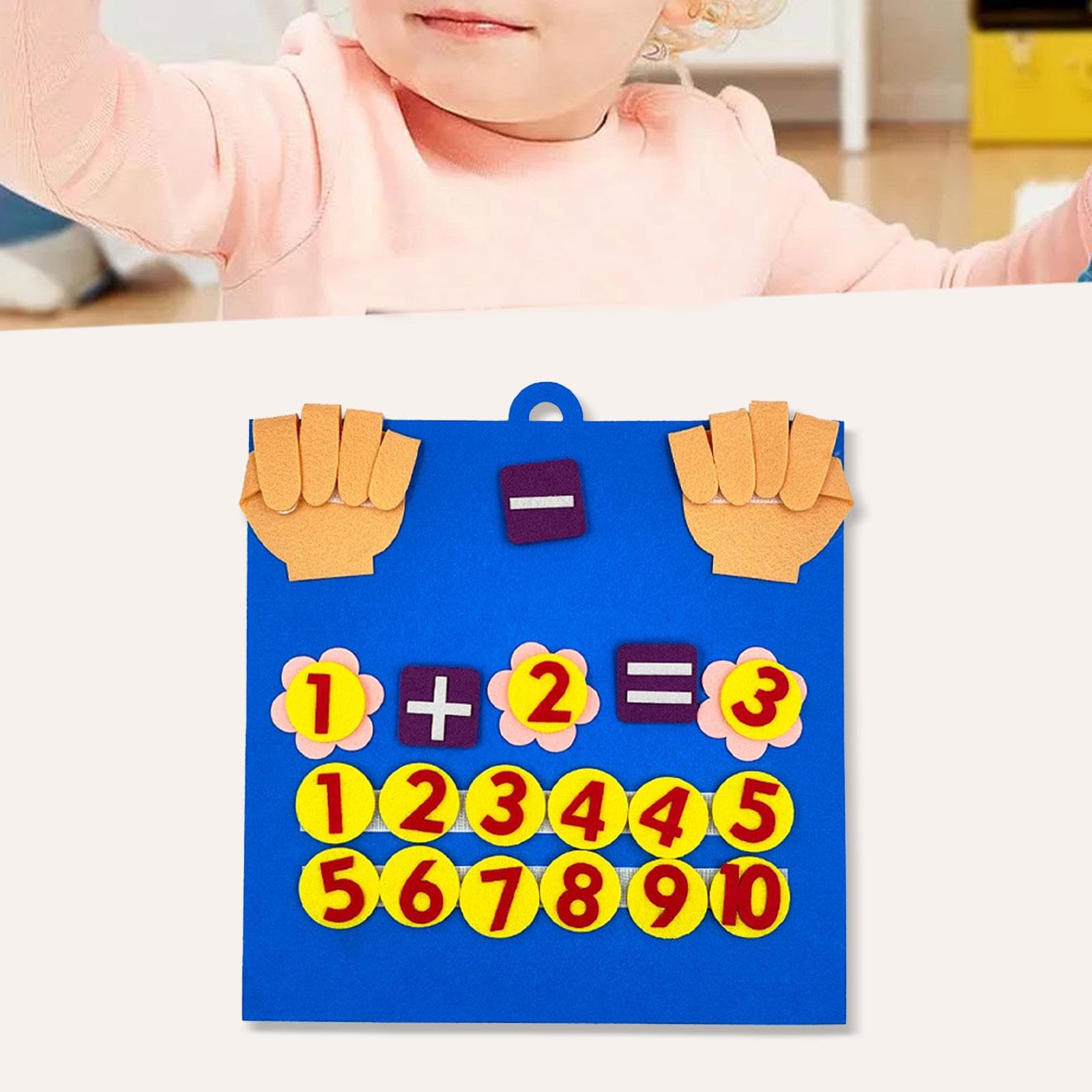 Giocattolo per Contare I Numeri con Le Dita su Una Lavagna di Feltro, Giocattolo Educativo per Imparare a Contare con I Numeri sulla Mano.
