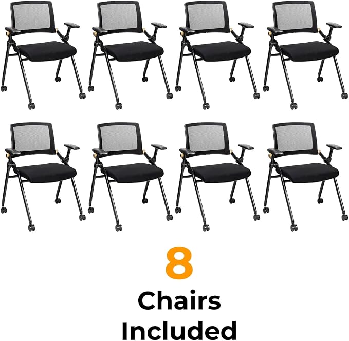 Juego de 8 sillas plegables Triton para poker, con ruedas miniatura 7