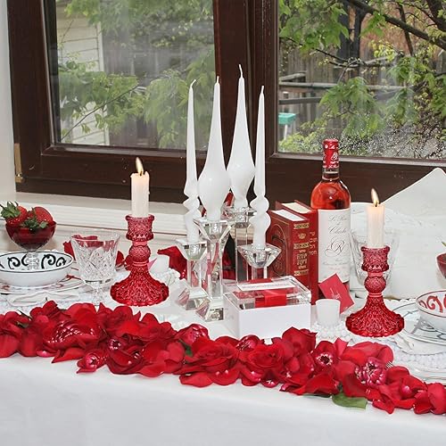 Miniatura 4 de Juego de 2 portavelas de cristal, portavelas cónicos para velas de 0.8 pulgadas, centro de mesa decorativo de cristal para mesa, boda, comedor,