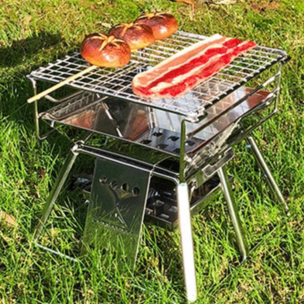 Barbecue Grill Mini Foldable Stainless Steel Portable Rack for Outdoor Activities Camp Cooking Supplies image 4