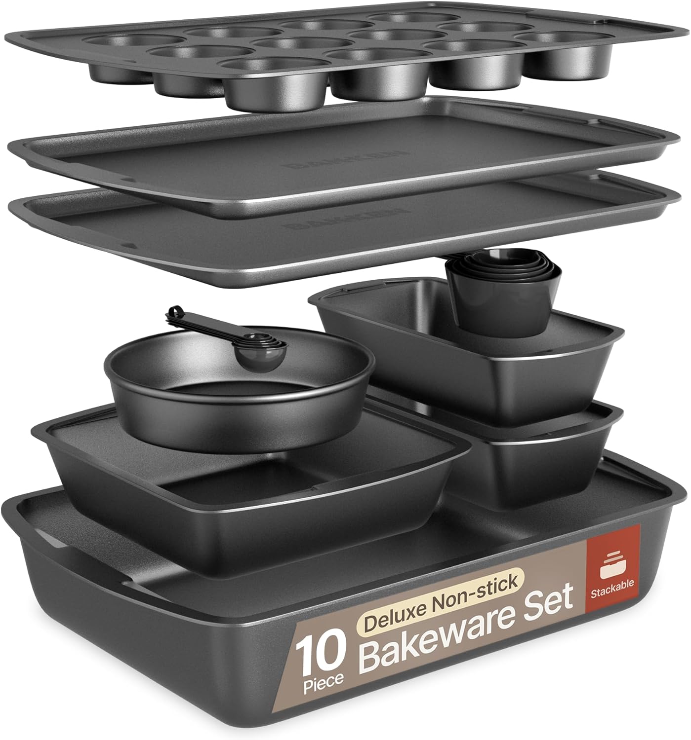 Nonstick 10-Piece Bakeware Set, Dishwasher Safe & Oven Safe Up to 450°F Nonstick 10-Piece Bakeware Set, Dishwasher Safe & Oven Safe Up to 450°F