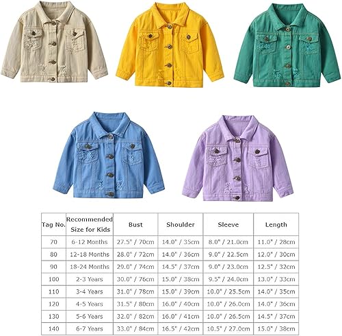 Miniatura 7 de Chaqueta de mezclilla de manga larga con botones para niños y niñas, abrigo de vaquero, abrigo básico con capucha casual