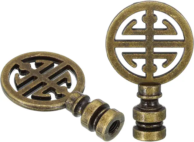 PATIKIL Bronze Lamp Finials, 2-Pack Zinc Alloy Screw Caps for Table and Floor Lamps