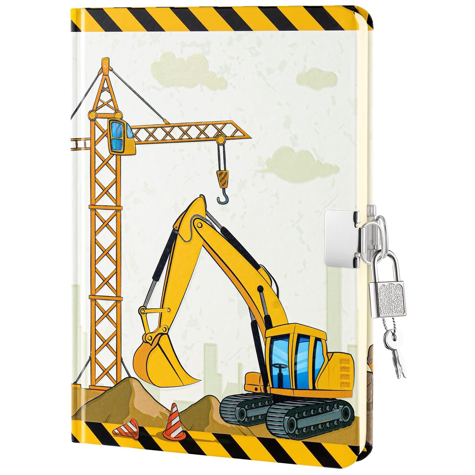 WERNNSAI Luminous Truck Kids Diary for Boys, Secret Diary with Lock and Keys, Kids Journal Notebook Birthday Christmas Gift for 6 7 8-12 Year Old Boys, School A5 Lined Writing Drawing Notepad