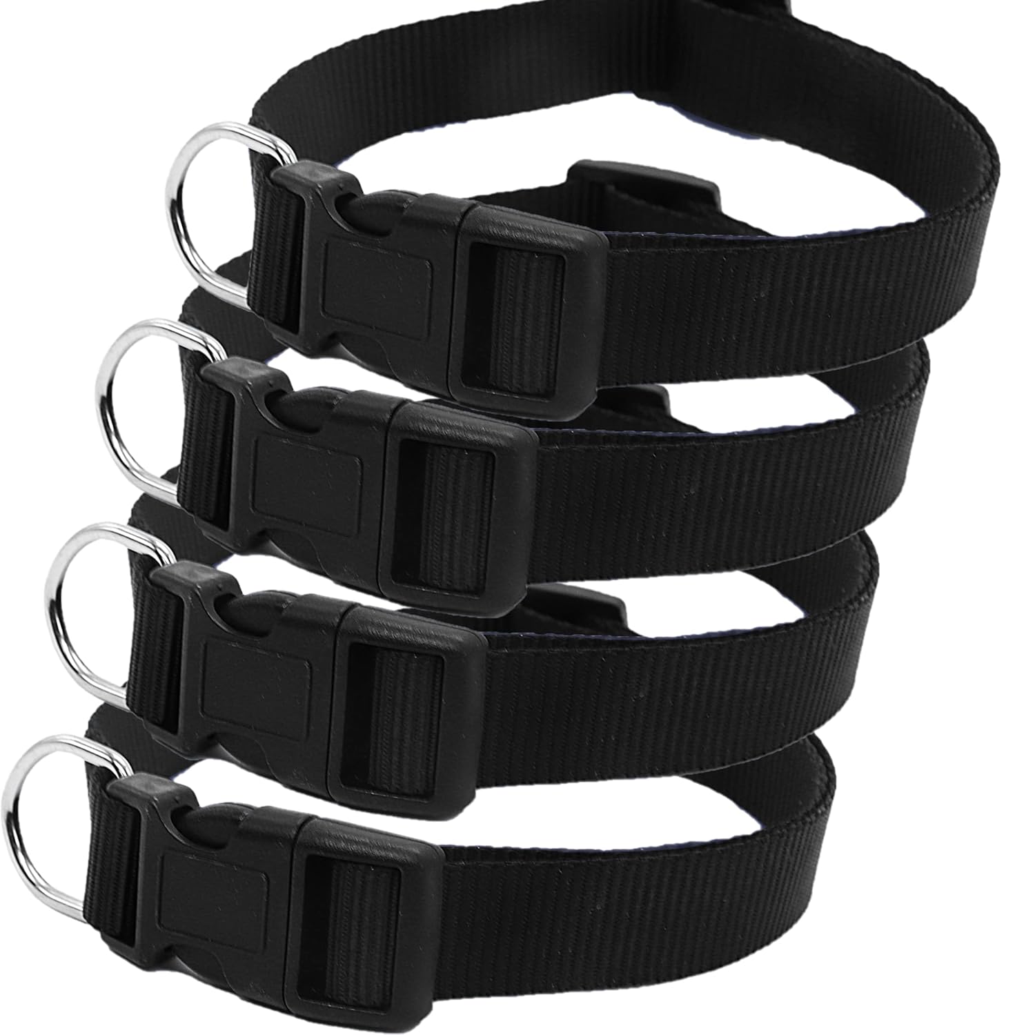 Buy Squif Pack of 4 Adjustable Nylon Dog Neck Collar with Safety Buckle