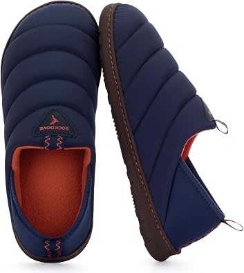RockDove Mens Pufflite Two-Tone Quilted Loafer Slipper | Indoor/Outdoor Sole, Non-Slip, Memory Foam, Machine Washable, Lightweight, Comfortable, Warm, Skin-Friendly, Gift-Ready