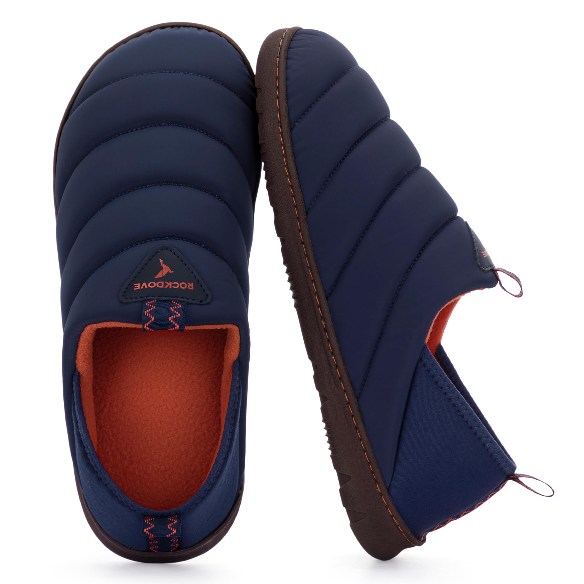 RockDove Men's Pufflite Two-Tone Quilted Loafer Slipper with Indoor/Outdoor Sole