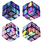 Infinitycube Fidget Toy Stress Relieving Fidgeting Game for Kids and Adults,Cute Pocket-Sized Unique Gadget for Anxiety Relief and Kill Time (4, Colorful)