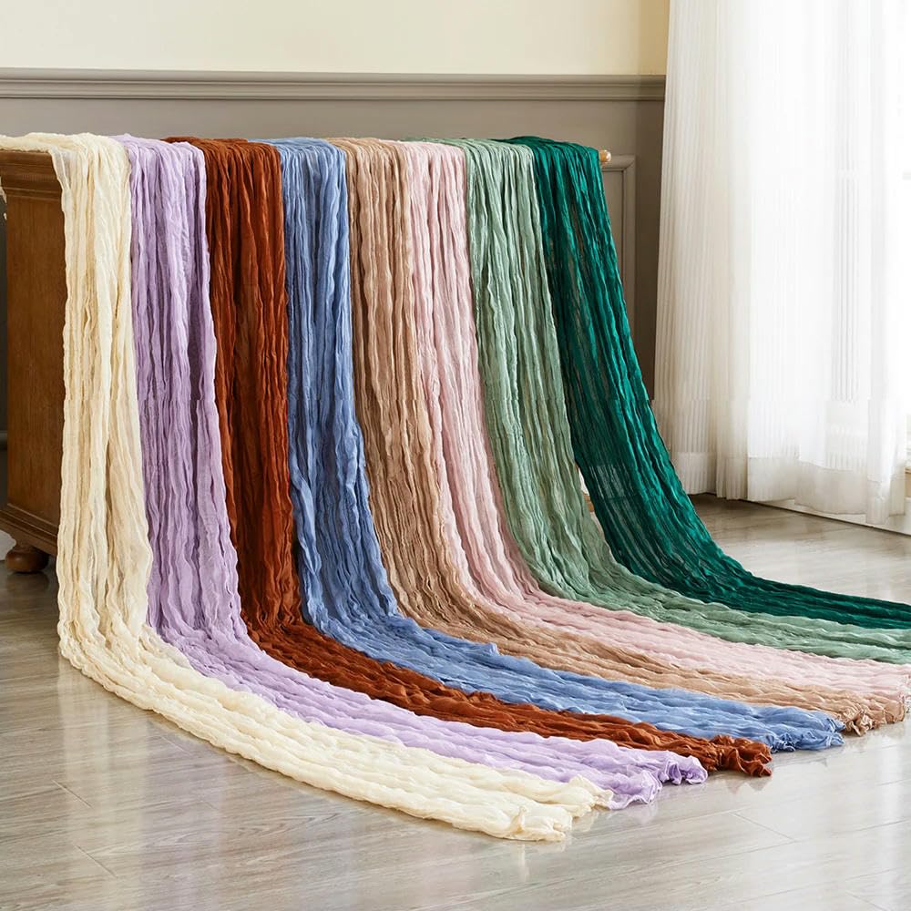 Juego de 6 caminos de mesa de gasa semitransparente para mesa de boda, despedida de soltera, decoración de mesa elegante, ligera y elegante, accesorios para eventos