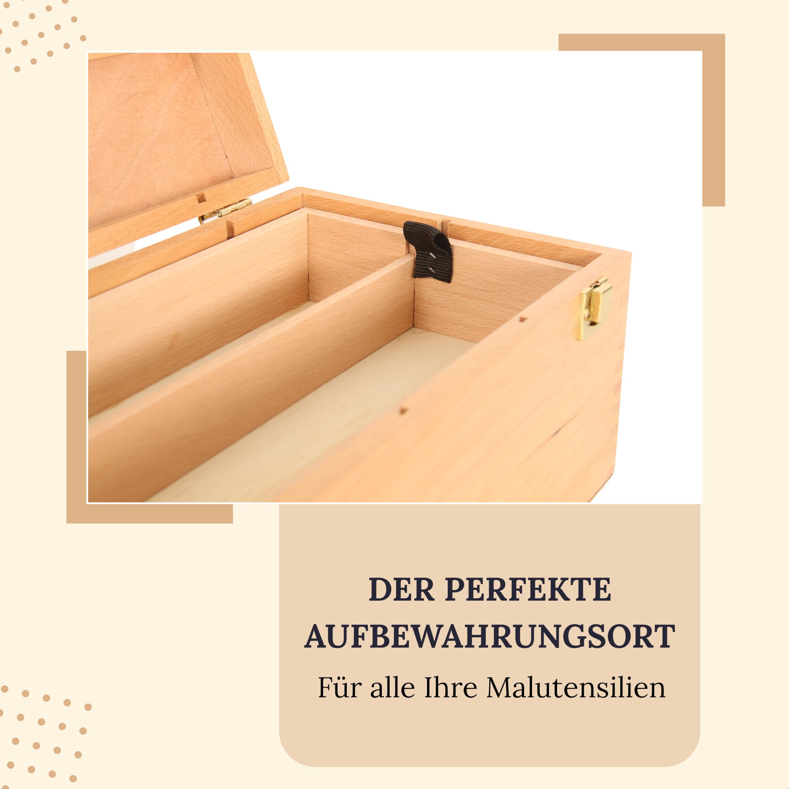 AYOO Malkoffer, Malbox, Malkoffer, Utensellierkoffer, Zeichenkoffer, Pinselbox, Zeichenbox, Kiefernholz