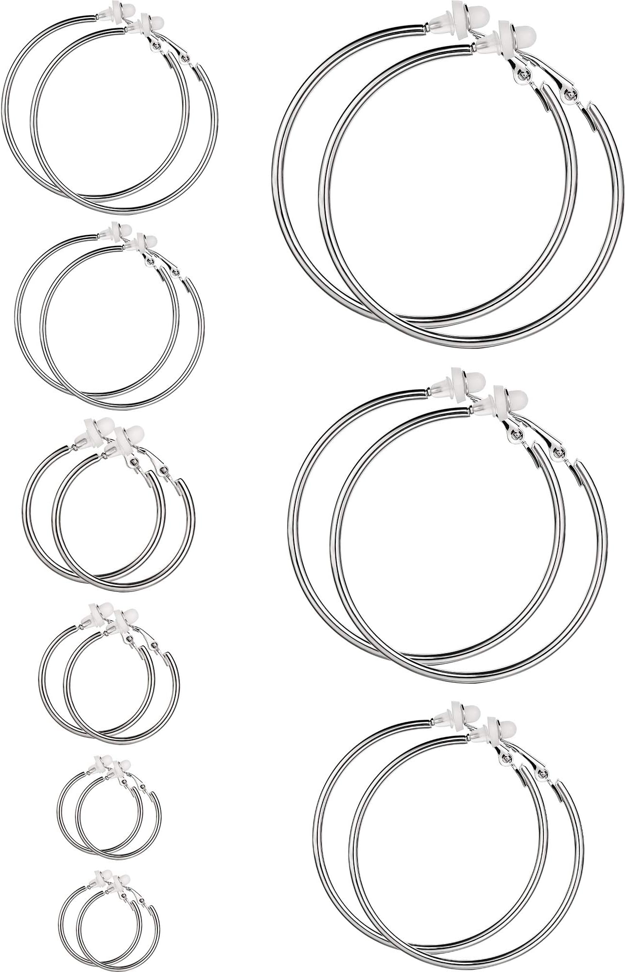 Sumind Clip on Hoop Earrings Hoop Gold Earrings Non Piercing Earrings Set for Women