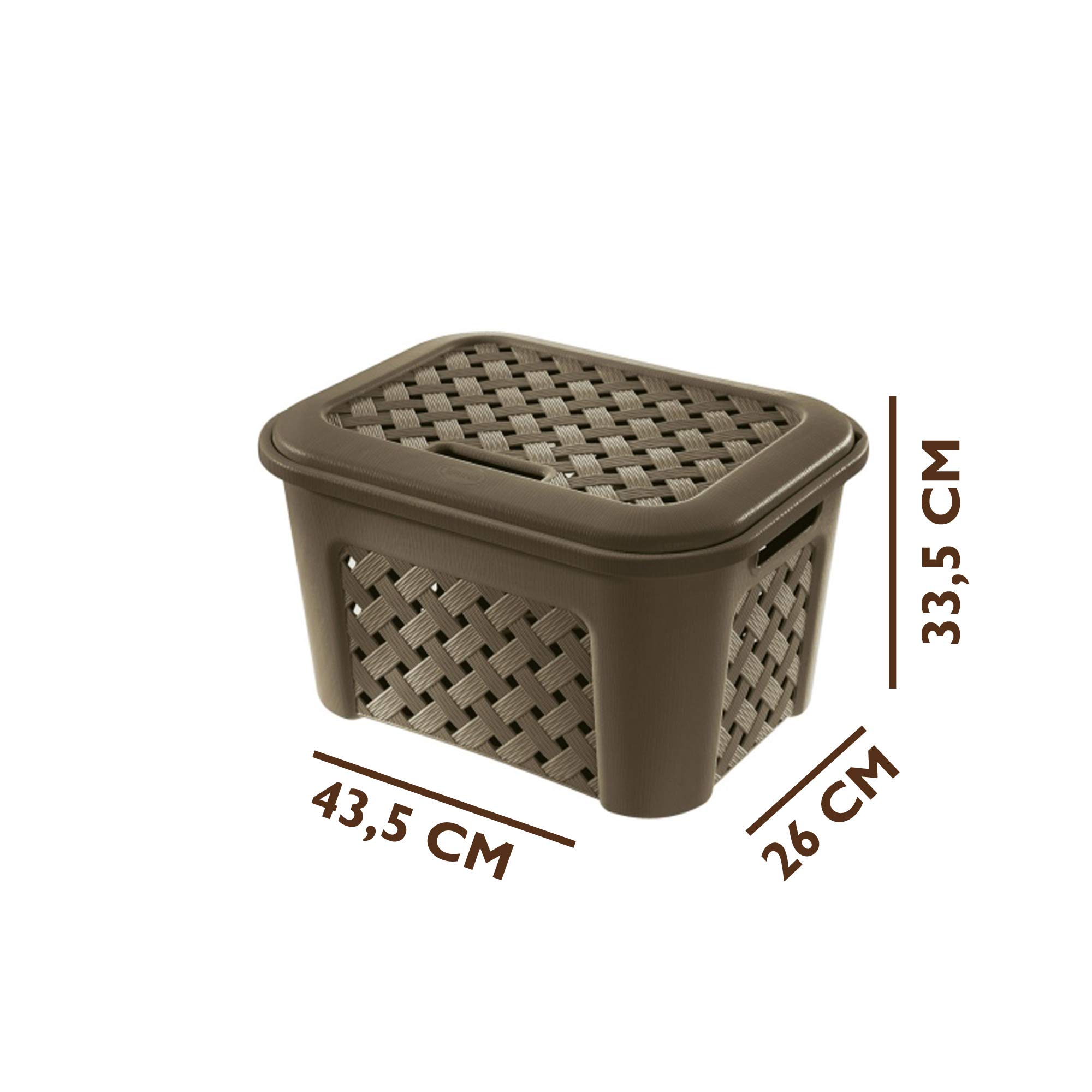 Tontarelli Cesta Biancheria Arianna con Manico lt25 Beige Riordino e