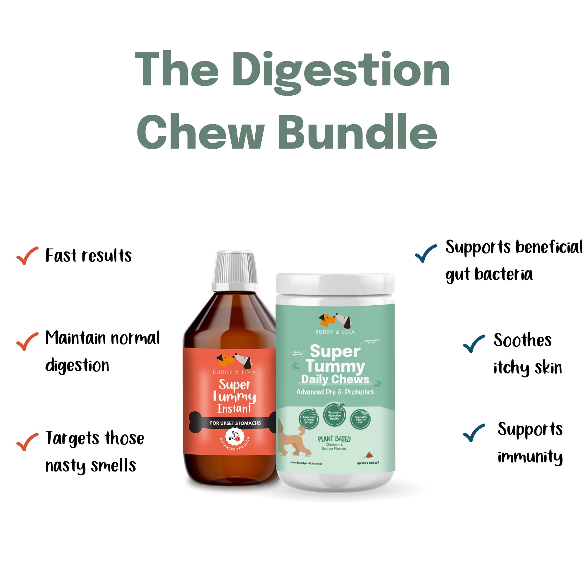 Buddy & Lola Digestion Bundle, Fast-Acting Dog Diarrhea Treatment with Electrolytes, 20 Servings - Image 2
