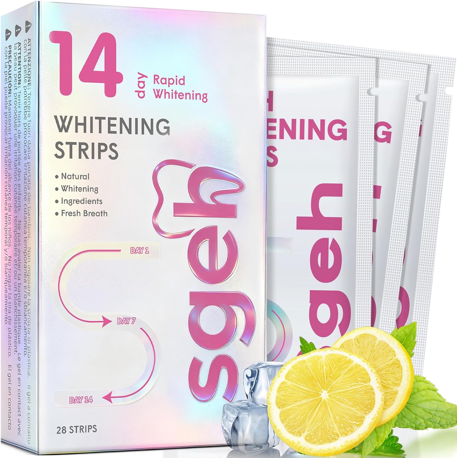 Teeth Whitening Strips -14 Treatments Professional Tooth Whitening Strip -Safe for Enamel-Non Sensitive Teeth Whitening Without Any Harm -Non-Slip White Strips Teeth whitening kit