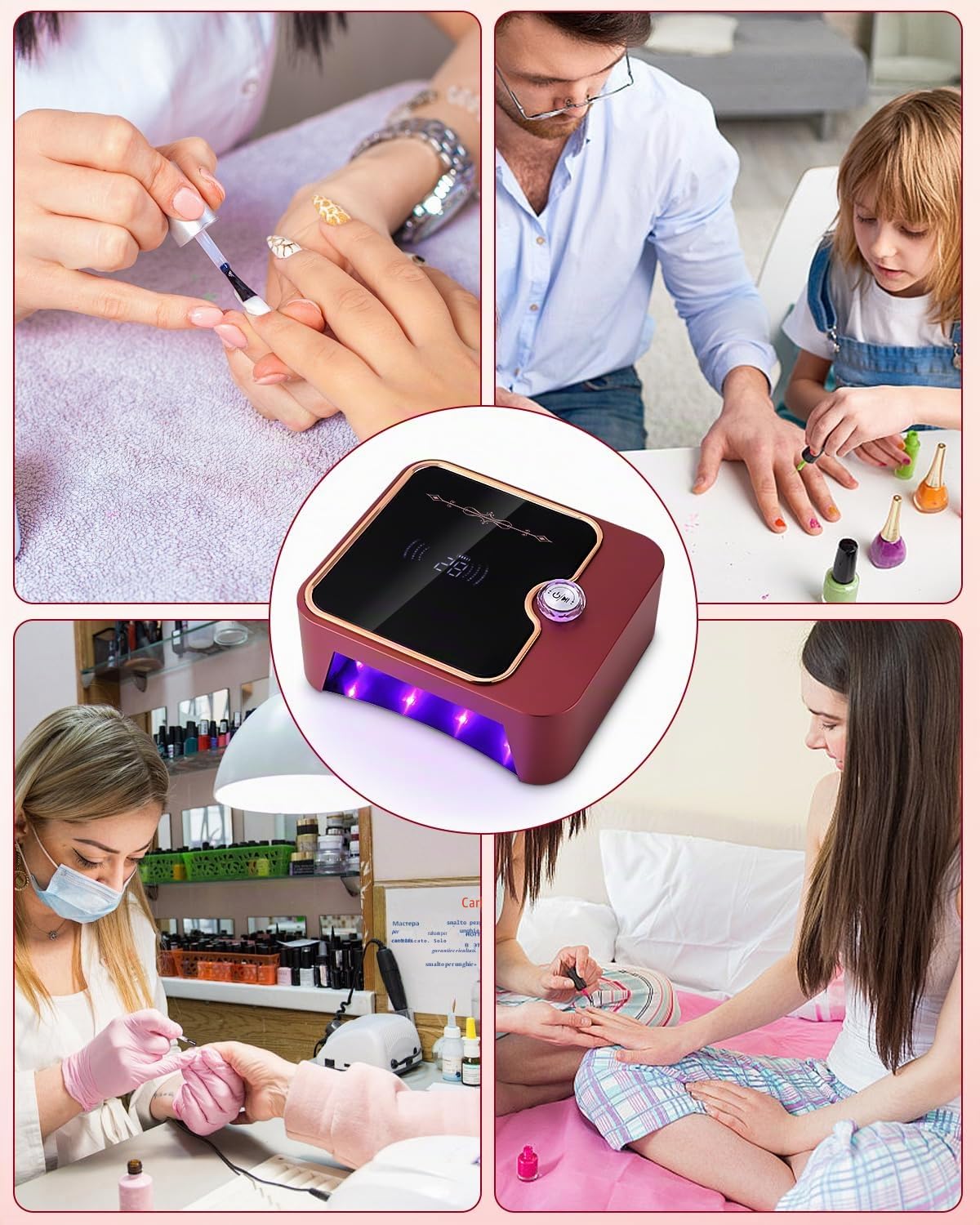 Lampada UV LED per Unghie,Lampada LED UV per Unghie Ricaricabile,120s tempo libero,Sensori automatici infrarossi,UV Gel Macchina per Polimerizzare Smalto,Asciuga Unghie per Manicure Pedicure