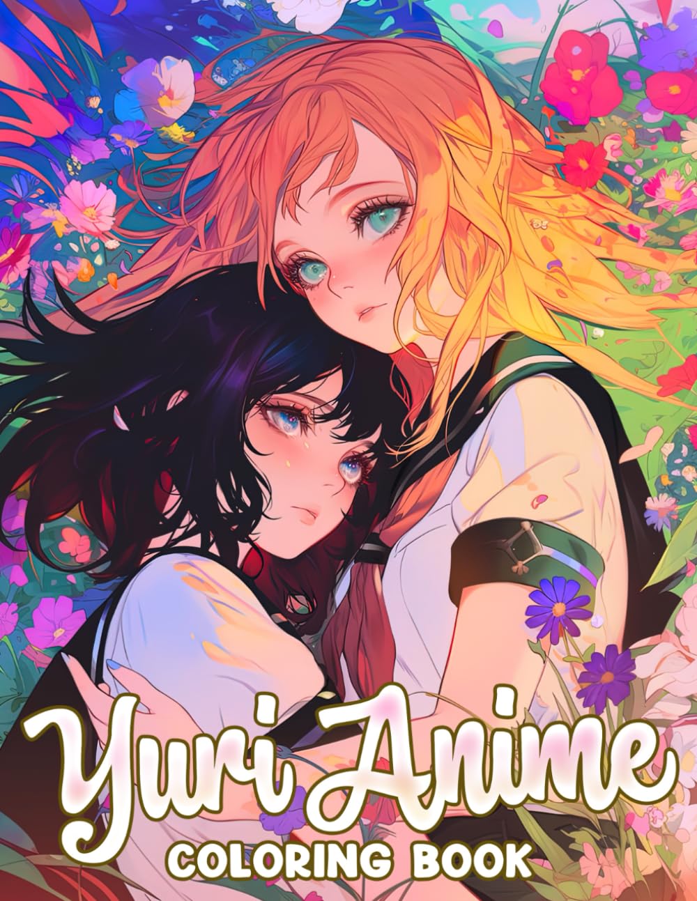 Yuri Anime Coloring Book: Romantic Lesbian Couple Coloring Pages with Sweet Moments, Blushing Faces, and Tender Scenes for Teens and Adults to Relax and Enjoy