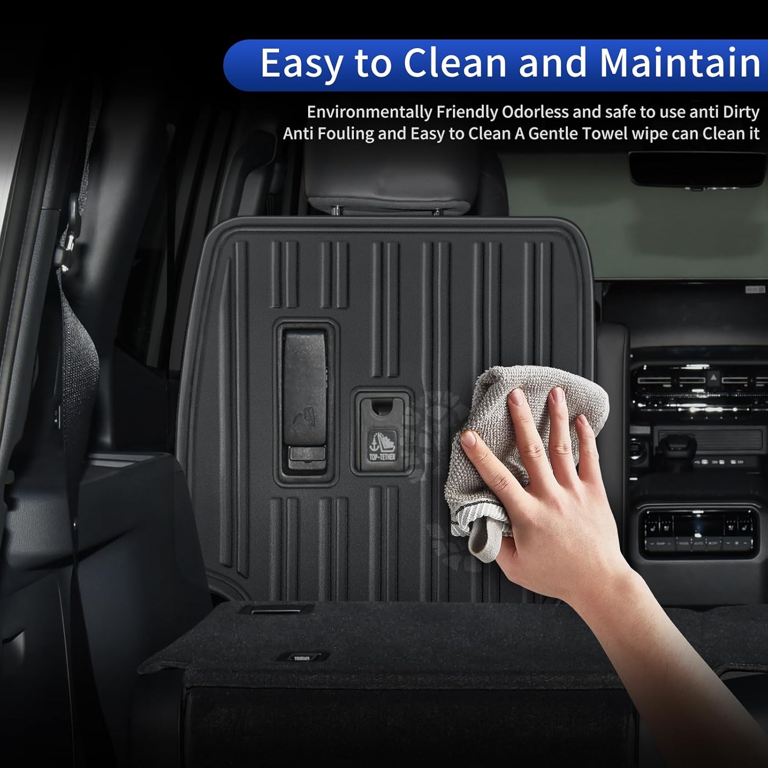 Seat Back Protective Pad for 2024 2025 2026 Lexus Gx550 & Gx550h-Black TPE Material Anti-Kick Pad Rear Seat Protective Cover Interior Upgraded Lexus gx550 Accessories (6 Seats/Two Rows)