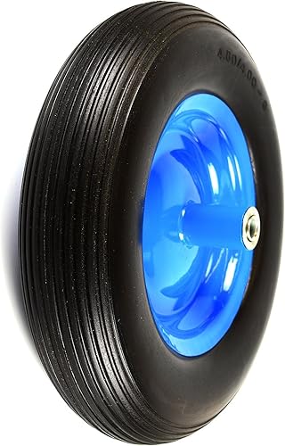 Miniatura 4 de NK WFF16BK - Neumático de carretilla sin plano con banda de rodadura acanalada de 6 pulgadas, cubo centrado de 58 pulgadas, rodamientos de 58