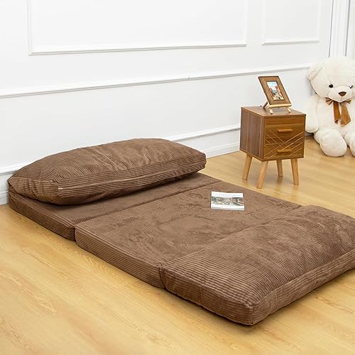 Miniatura 4 de N&V Sofá de espuma media, Colchón plegable, gris puerto, funda de pana, lavable a máquina, número de patente US D1,018,079 S