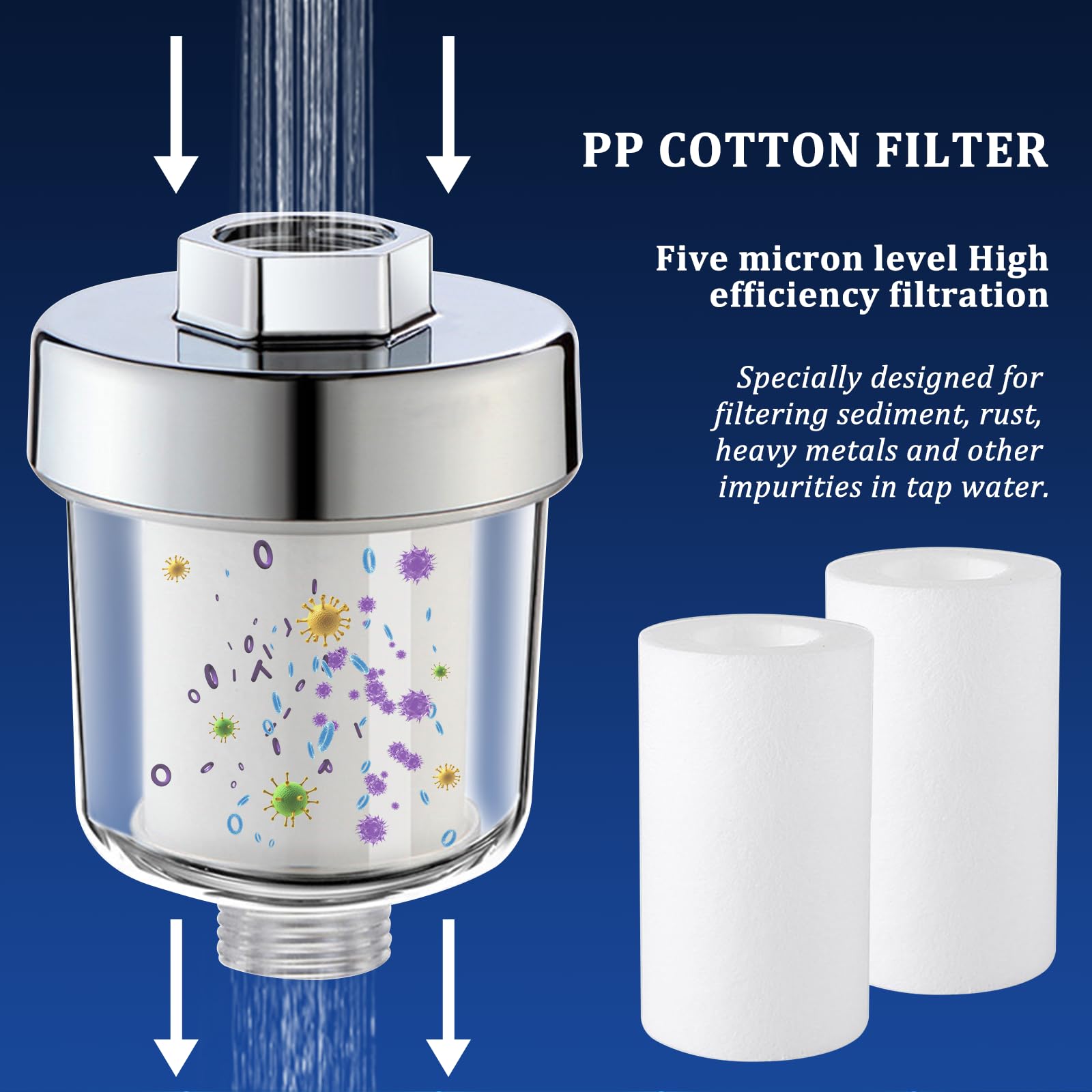 10 Pezzi Elemento Filtrante,Filtro in Cotone,Anticalcare Filtro in Cotone,Rlemento Filtrante de Filtro Acqua Doccia per Doccia o Filtro Acqua Rubinetto può Filtrare lo Sporco Nell'acqua