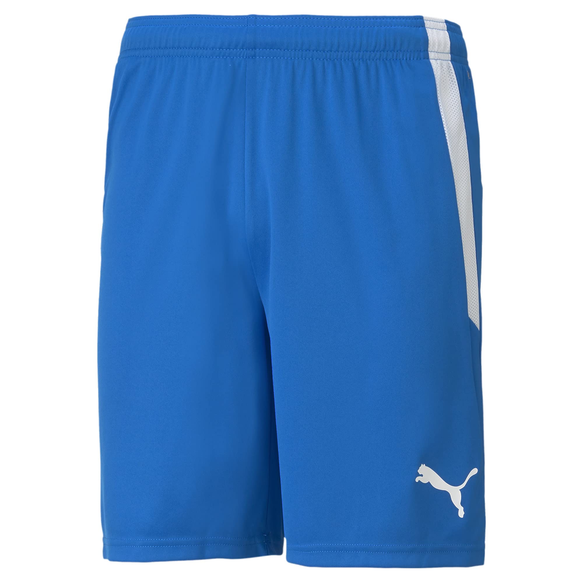 PUMA Men's Teamliga 8" Shorts, Electric Blue Lemonade White, M