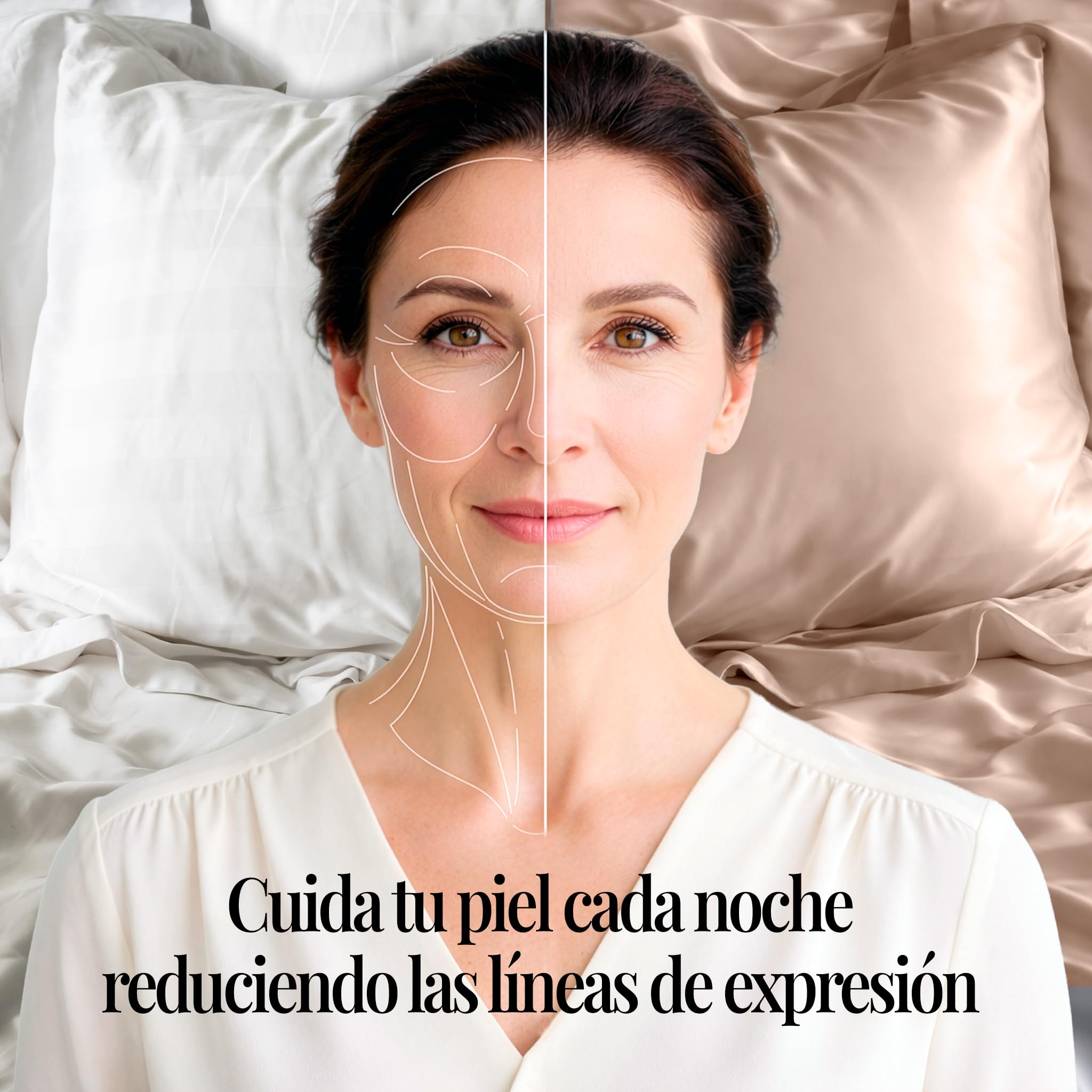 Funda Almohada Seda 135 cm - MELOPIDO - Seda Morera 22 Momme 6A Mulberry Natural hipoalergénica Transpirable antiácaros termorreguladora Cuidado Piel Cabello - 135x45 cm Azul Navy